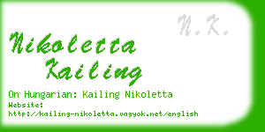 nikoletta kailing business card